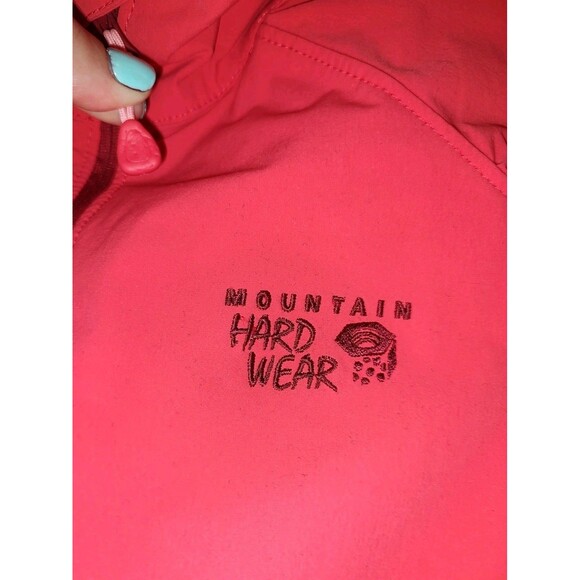 Mountain Hardware Jacket Womens Lg Coral Peach Hiking Zip Pockets Packable Gorp* - Picture 4 of 11
